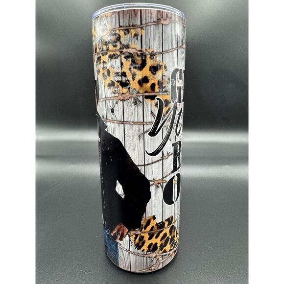 Yellowstone Tumbler with Leopard Print RIP Beth Rustic Design 20oz Insulated - Picture 2 of 6